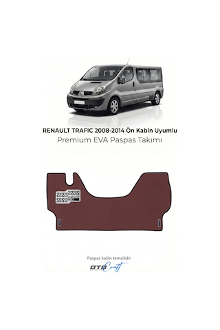 Otocraft Renault Trafic 2008-2014 Uyumlu Bordo 3d Havuzlu Eva Ön Kabin Paspası Tek Parça Araca Özel