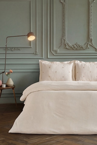 Doqu Home Rosabelle Keten Nevresim Takımı Çift Canvas Ekru