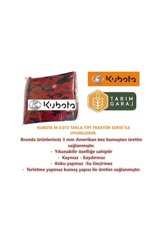 Kubota M 4.073 Tarla Tipi Kabinli Traktör Kılıfı Branda - Sadece Kaporta Kılıfı