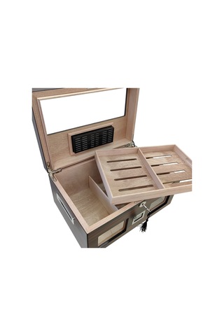Falconetti Kahve 2 Katlı Camlı Dijital Humidor Puro Kutusu rc59kh