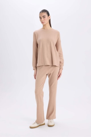 DeFacto Pijama Takımı Regular Fit Basic Düz Uzun Kollu Üst Geniş Bol Paça Alt-Fall in Love D2259AX24WNBG400
