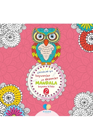 Çocuklar için 2 Adet Hayvanlar ve Desenler Mandala Kitabı