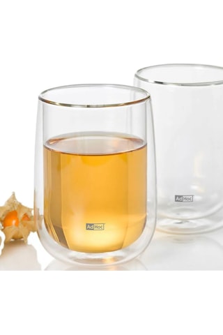 Adhoc Set Çay Bardağı Duo Glass Renkli