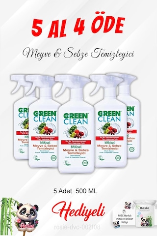 Gren Clean 5 Al 4 Öde Meyve Sebze Temizleyici 500 Ml Ve Rosie Pamuk