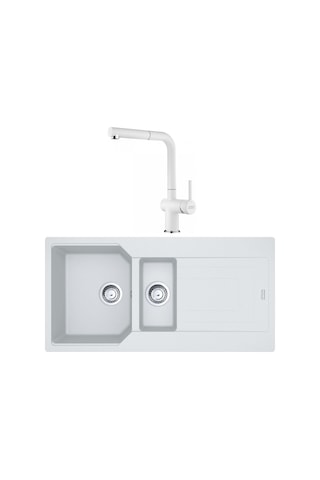 Franke Urban UBG 651-100 Bianco Granit Eviye - Active Plus Doccia 2.0 Batarya Seti