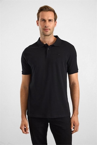 Süvari Siyah Slim Düz Baskısız Pike Düğmeli Polo Yaka Tişört Sts1014000019-s09