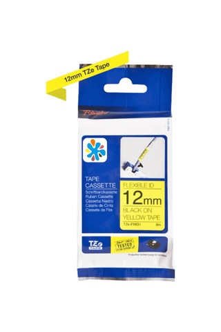 Tonersepeti Brother Tze-fx631 Sarı Üzerine Siyah Muadil Etiket Şeridi