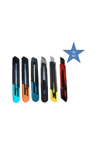 36 Adet Maket Bıçağı Falçata Plastik 18 MM Geniş