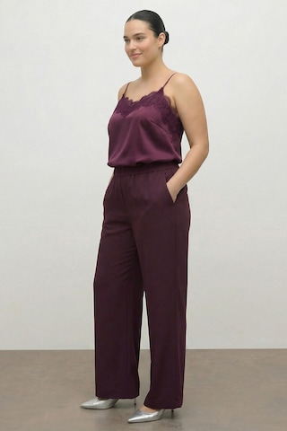 Myline Beli Lastikli Geniş Paça Pantolon Bordo