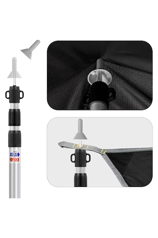 Funky Chaırs 2 Adet Ayarlanabilir Teleskopik Alüminyum Tarp Tente Çadır Direği 230 Cm Gri
