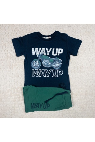 Woorage Erkek Çocuk Pamuklu Way Up Baskılı Takım Çok Renkli
