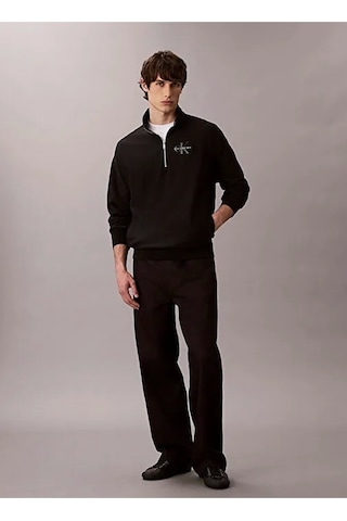 Calvin Klein Jeans Uzun Kollu Premium Penye Mikro Monologolu Erkek Siyah Sweatshirt Lv04rd236g-ub1 Siyah