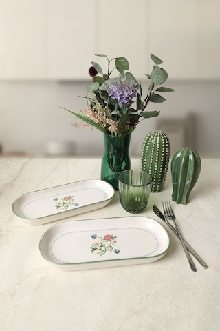 Keramika Rose Line Noyan Kayık Tabak 26 Cm 2 Adet 22913 Çok Renkli