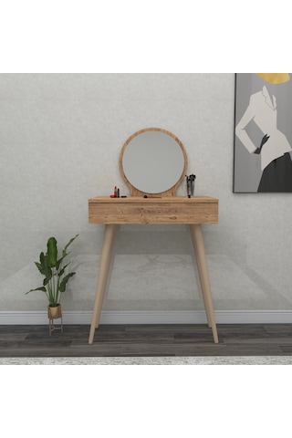 Arnetti Siena Makyaj Masası Aynalı Ahşap Ayaklı Atlantik Çam