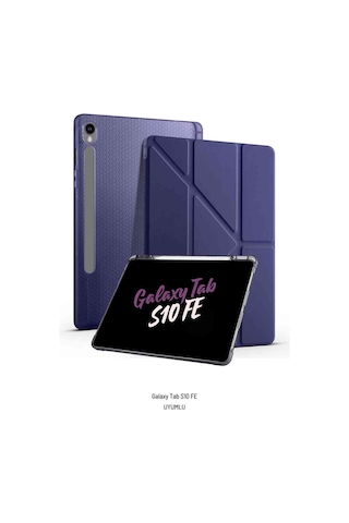 Galaxy Uyumlu Tab S10 Fe 10.9 İnç Uyumlu Kalem Bölmeli Katlanabilir Standlı Tri Folding Tablet Kılıfı Kapaklı Kılıf