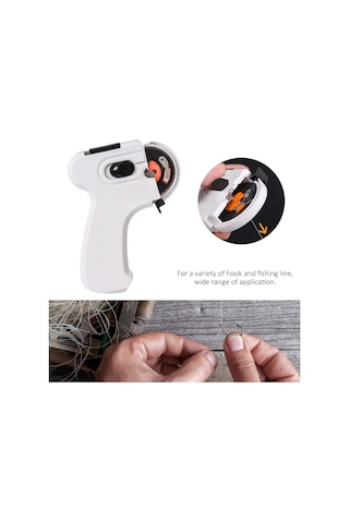 Geeroyoo Otomatik Çift İğne İp Bağlama Aleti - Elektrikli Sahte Balık İğnesi Bağlayıcı Pil Yok - Dayanıklı Pc/abs Gövde