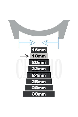 18mm Siyah Floter Hakiki Deri Saat Kordonu Kayış