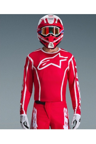 Alpinestars Fluid Apex Off-road Motosiklet Jerseyi Kırmızı Beyaz