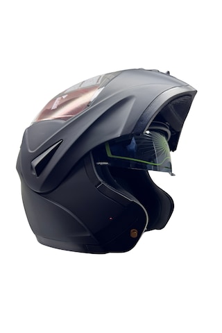 Kask Vrt Marka Vizörlü Çeneden Açılır Mat Siyah
