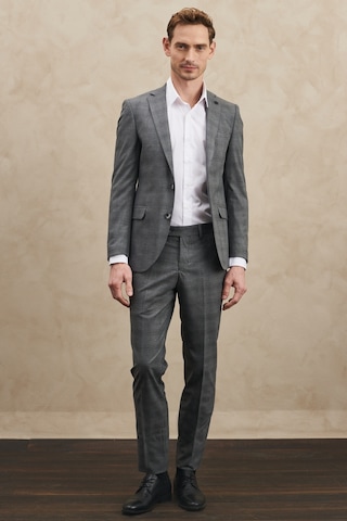 AC&Co / Altınyıldız Classics Ekstra Slim Fit Dar Kesim Mono Yaka Kareli Takım Elbise - 556336968 Gri