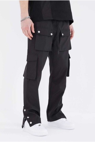 Siyah Cep Detaylı Lastik Bel Jogger Pantolon Siyah