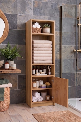 Denate Meşe Çok Amaçlı Raflı Banyo Kiler Mutfak Erzak Çamaşır Odası Dolabı Meşe Denate