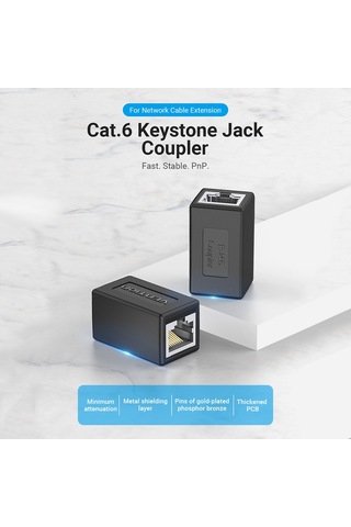 Springsun Vention Ipvw0 Rj45 Konnektör Cat.6 Ftp Keystone Jack Bağlantı Parçası Ağ Kablosu Uzatma Beyaz 1 Adet