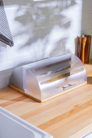 Acar Sirius Bambu Ekmek Saklama Kutusu - 38 28 15,5 Cm Şeffaf