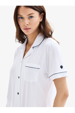 Kadın Pijama Takımı 52078 - Beyaz Beyaz