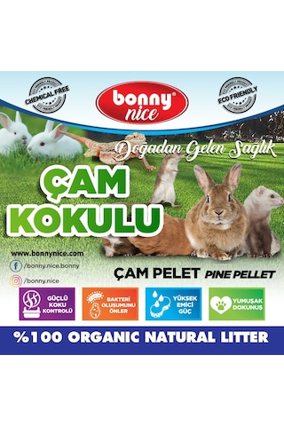 Bonny Nice Organik Çam Pelet Tavşan Altlığı 10 Kg 17 L