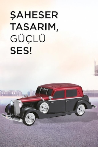 Torima D55 2 x 5 W FM + USB + TF Kart Retro Araba Tasarımlı Bluetooth Hoparlör