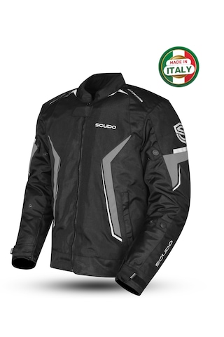 Scudo Roma 4 Mevsim Erkek Motosiklet Ceketi Siyah/gri