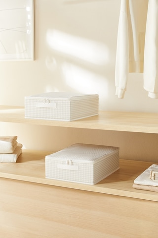 Home Wave 2'li Gri Pötikare Destekli Kutu Hurç Set 31 X 38 X 12 Cm