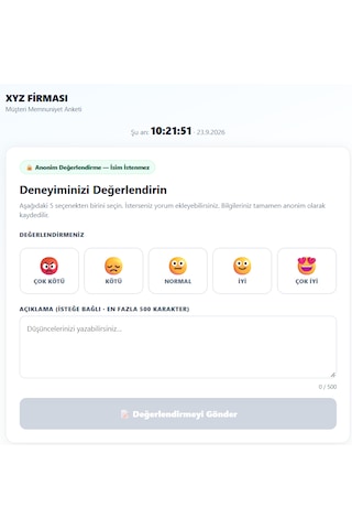 İşletmeler İçin Dijital Memnuniyet Panosu Modülü Kablosuz