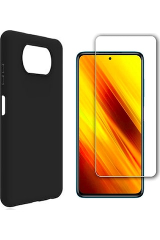 Xiaomi Poco X3 Nfc Uyumlu Kılıf Esnek Silikon Telefon Kılıfı Ve Temperli Cam Ekran Koruyucu