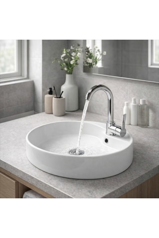 Nuss Safir Kuğu Lavabo Bataryası-parlak Krom-n 9602 Krom