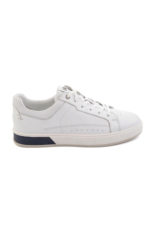 Bambi Beyaz Hakiki Deri Erkek Sneaker E01398008743