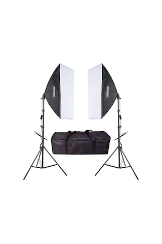 Pdx Tek Duylu Ampulsüz 2'li Softbox Seti + 2 M Ayak + Çanta