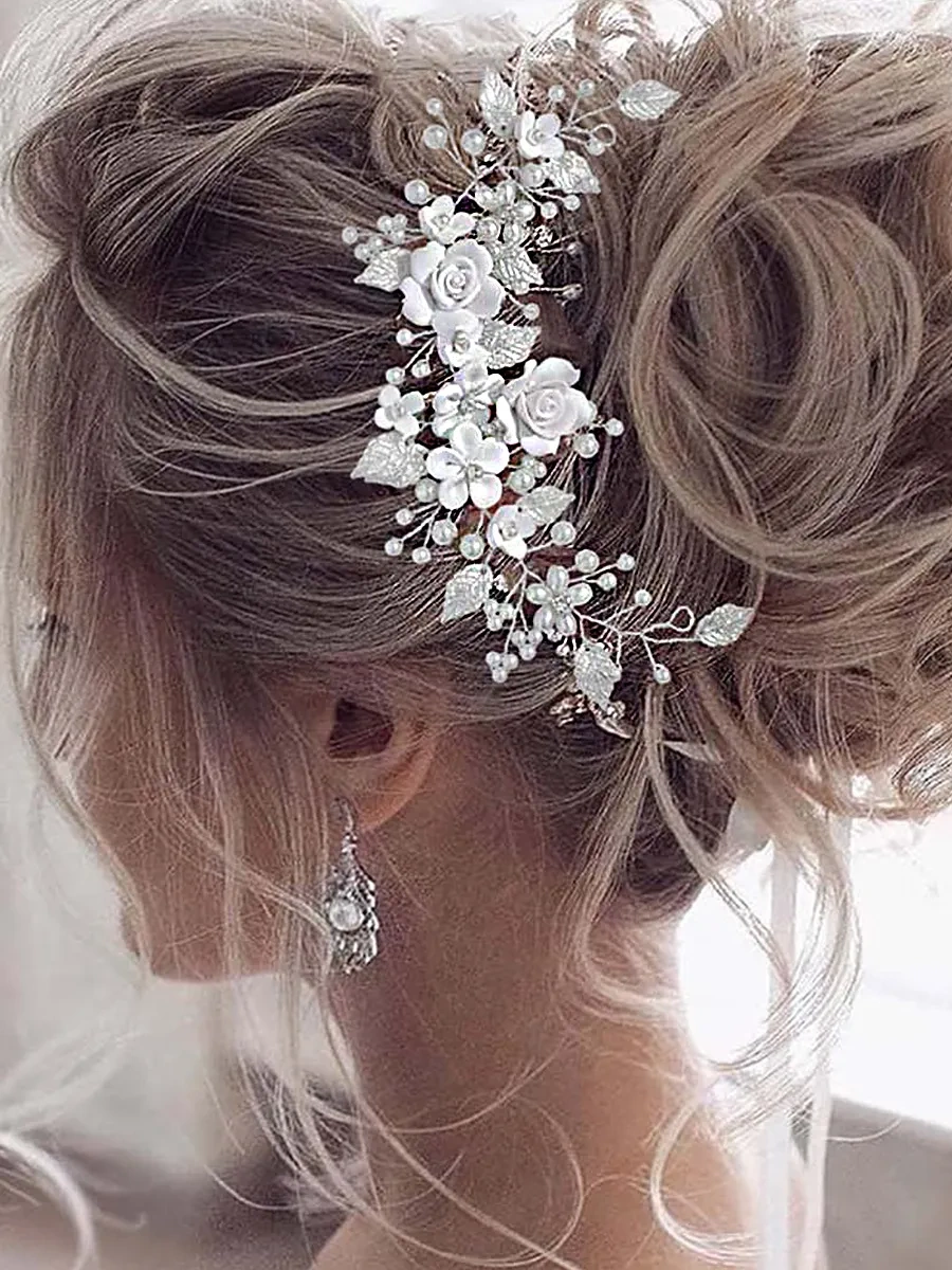 Bıjuteks Saç Taçları Düğün 91635896 Kırmızı-Beyaz