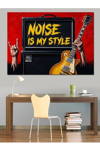 Gürültü Benim Tarzım Gitar Dekoratif Kanvas - Mdf Ahşap Tablo