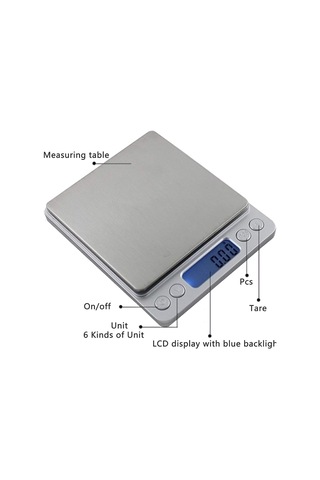 Dijital Mutfak Terazisi 3 Kg 0.1 G Hassasiyet Metal Platformlu Premium Terazi, Şık Ve Dayanıklı Tasarım Çok Renkli