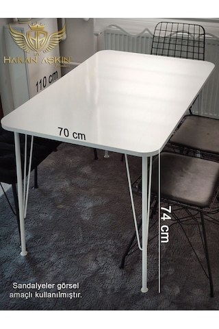 By Hakan Aşkın Beyaz Ayaklı 70x110 Cm White Eclipse 2024 Mutfak - Çalışma - Bilgisayar Masası Beyaz Parlak