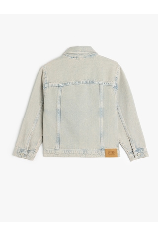 Koton Pamuklu Uzun Kollu Cep Detaylı Denim Ceket Lıght Indıgo 5skg20022ad Açık Mavi