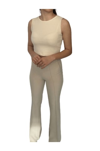 Barrels And Oil Kadın Kaşkorse Kolsuz Crop Body-Taş (526847181)