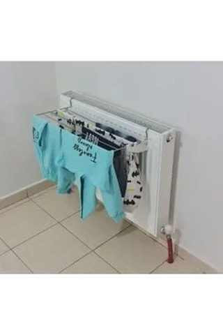 Yakut Serisi -kalorifer Petek Üstü Çamaşır Kurutma Askısı - Pratik Çamaşır Teli - Kompakt Kurutmalık Antrasit