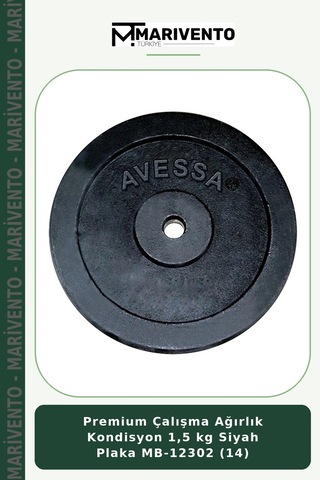 Premium Çalışma Ağırlık Kondisyon 1,5 Kg Siyah Plaka Mb-12302 14
