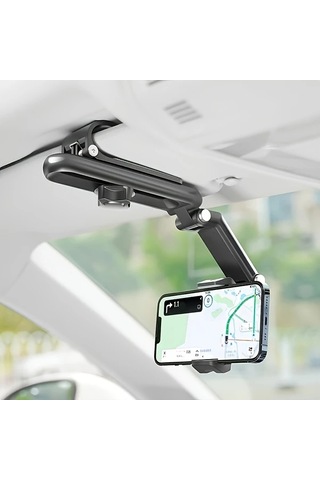 Primepickings Siyah 1080 Derece Dönebilen Güneşlik Smartphone Tutucu Abs Malzeme Su Geçirmez Oto Aksesuarı