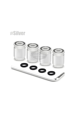 Kilitlemeli Sibop Kapağı Alyanlı Sibop Kapağı Araba Motosiklet Bisiklet Metal Sıkmalı Silver Gümüş 4 Lü Set 00 Şüscaroto Aksesuar