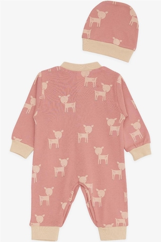 Breeze Kız Bebek Tulum Sevimli Ceylancık Desenli 0 3 Ay 6 Ay, Gülkurusu Gülkurusu