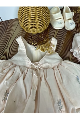 Moonstar Dantelli Bebek Elbise Ekru
